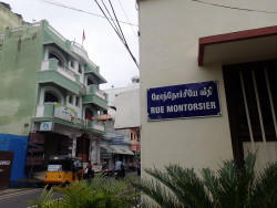 La fameuse rue Montorsier à Pondichéry